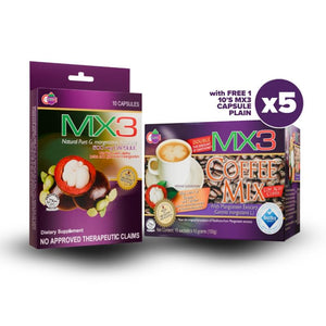 Set of 5 MX3 Low Acid Coffee with free MX3 Capsule 10's